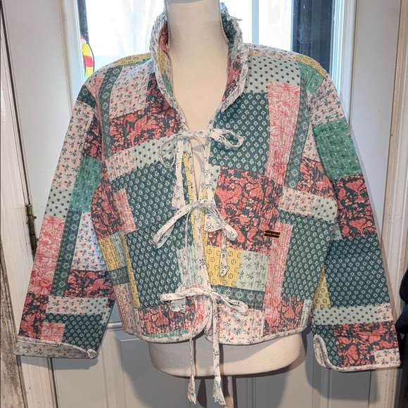 Simply Southern Jackets & Blazers - Simply Southern Multicolor Patchwork Bomber Jacket